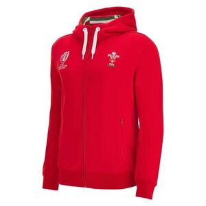 Wales Rugby World Cup France 2023 WRU Red Full Zip Hooded Sweatshirt, Size L